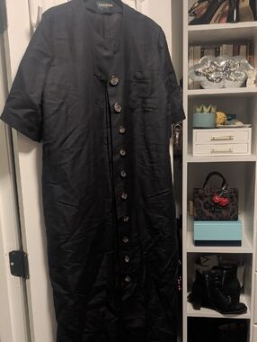 Harvé Benard Black Dress with Gold Logo Tag - No Size Shown